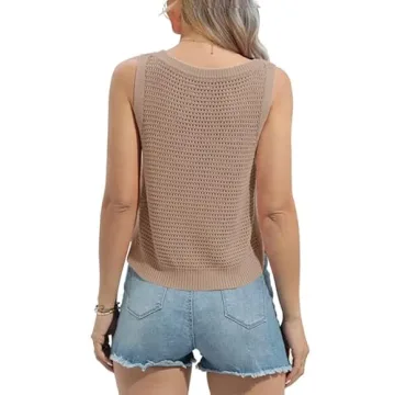 Stylish FISACE Summer Crochet Knit Tank Top for Women