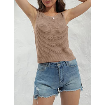 Stylish FISACE Summer Crochet Knit Tank Top for Women
