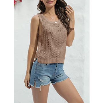 Stylish FISACE Summer Crochet Knit Tank Top for Women