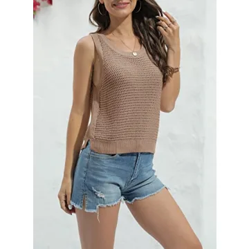 Stylish FISACE Summer Crochet Knit Tank Top for Women