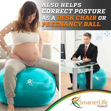 SmarterLife Exercise Ball for Fitness & Yoga