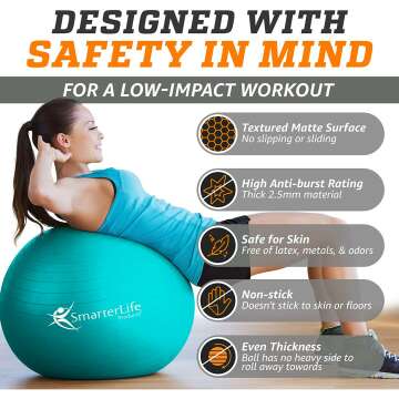 SmarterLife Exercise Ball for Fitness & Yoga