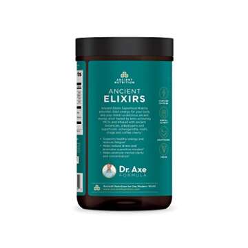 Matcha Green Tea Powder with Ashwagandha by Ancient Nutrition, Ancient Elixirs Superfood Matcha Energy Powder, with MCTs, Promotes Healthy Energy Levels, Paleo and Keto Friendly, 20 Servings