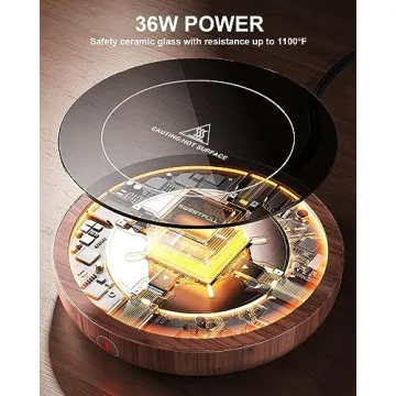 SWEETFULL Coffee Mug Warmer 36W for Desk with 3 Temp Settings