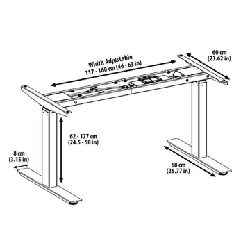 AnthroDesk Dual Motor Standing Desk Frame - Fast Assembly
