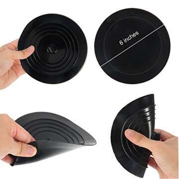 V-TOP 6" Silicone Drain Plug - 2 Pack for Kitchen & Bathroom