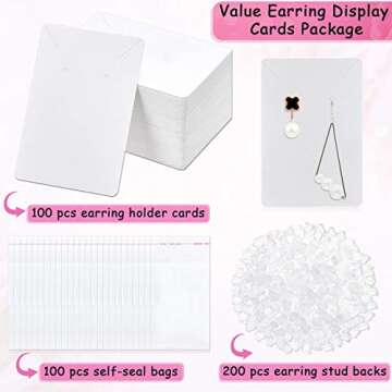 Anezus Earring Packaging Kit - 400 Pcs of Quality Display Supplies
