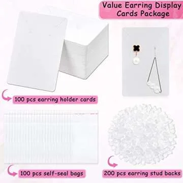 Anezus Earring Packaging Kit - 400 Pcs of Quality Display Supplies