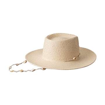Seashells Beaded Beach Hats with Chain for Women Fashion Straw Woven Fedora Sun Summer Holidaty Pana...