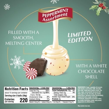 Lindt LINDOR Holiday Assorted Peppermint Truffles 19 oz