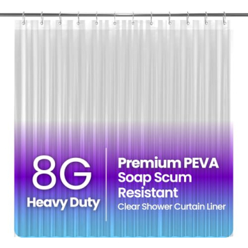 LiBa Bathroom Shower Curtain - Waterproof Plastic Shower Curtain Premium PEVA Non-Toxic with Rust Pr...