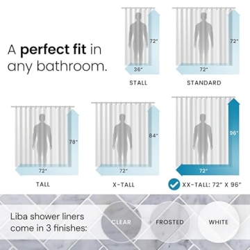 LiBa Waterproof Shower Curtain Liner Heavy Duty Eco-Friendly