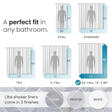 LiBa Waterproof Shower Curtain Liner Heavy Duty Eco-Friendly