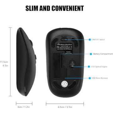 Cimetech Wireless Computer Mouse for Quiet Comfort