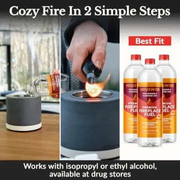 Houswise Tabletop Fire Pit Smores Maker Kit - Concrete Outdoor & Indoor Fire Pit Tabletop, Table Top Firepit, Small Portable Mini Indoor Fireplace