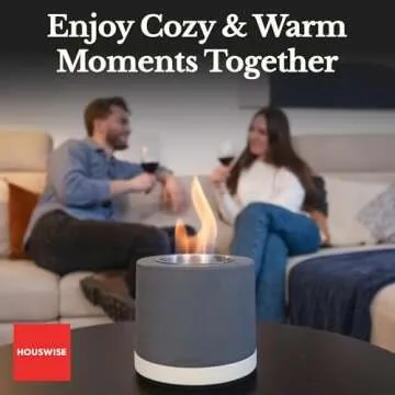 Houswise Tabletop Fire Pit Smores Maker Kit - Concrete Outdoor & Indoor Fire Pit Tabletop, Table Top Firepit, Small Portable Mini Indoor Fireplace