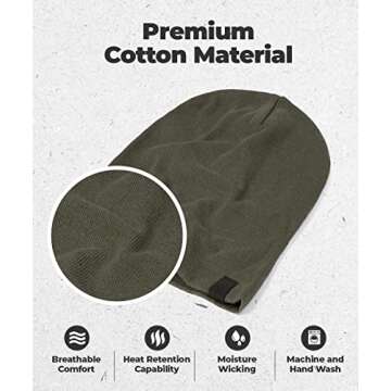 Evony- Warm Slouchy Beanie Hat - Deliciously Soft Daily Beanie in Fine Knit - Army Green One Size