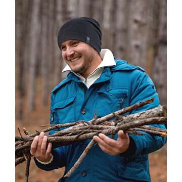 Evony- Warm Slouchy Beanie Hat - Deliciously Soft Daily Beanie in Fine Knit - Army Green One Size