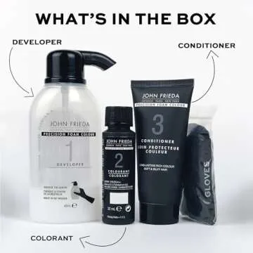 John Frieda Precision Foam Colour, Medium Chestnut Brown 5NBG, Full-coverage Hair Color Kit, Anti-Fade Gray Coverage, Deep Color Saturation Hair Dye, 1 Application