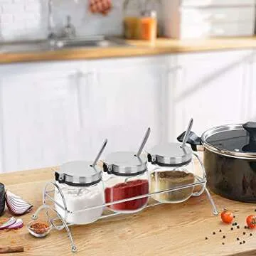 onlyfire Glass Condiment Jar Set - Spice Up Your Kitchen!