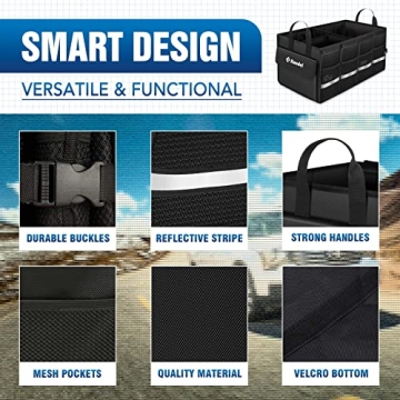 K KNODEL Trunk Organizer with Lid - Durable & Customizable