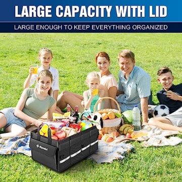 K KNODEL Trunk Organizer with Lid - Durable & Customizable