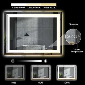 Snowdool LED Bathroom Mirror with Anti-Fog and Dimming