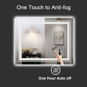 Snowdool LED Bathroom Mirror, 72"X36" with Front and Backlit, Anti-Fog, Large Bathroom Vanity Mirror for Wall, Memory Function, Stepless Dimmable, Tempered Glass (Horizontal/Vertical)