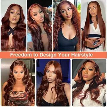 Wavymy Reddish Brown Lace Front Wigs Human Hair Body Wave 13x4 HD Lace Frontal Wig 180% Density Colored Lace Front Wigs for Black Women Pre plucked with Baby Hair #33 Auburn Color 18 inch