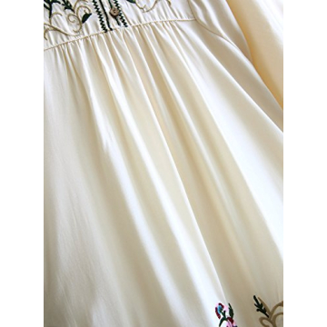 Futurino Floral Embroidery Dress for Women - Chic & Comfy