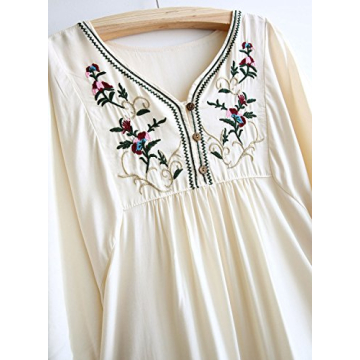 Futurino Floral Embroidery Dress for Women - Chic & Comfy