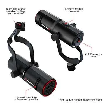 AVerMedia Live Streamer MIC 330 - Creators Cardioid Dynamic XLR Microphone for Live Streaming and Podcasting (AM330) ,Black