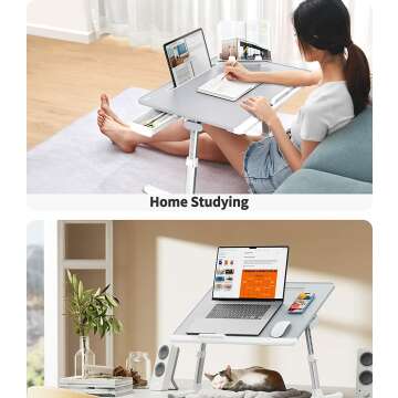 Adjustable Laptop Bed Tray Desk for Comfort