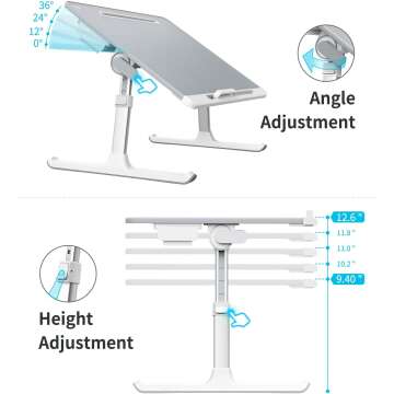 Adjustable Laptop Bed Tray Desk for Comfort