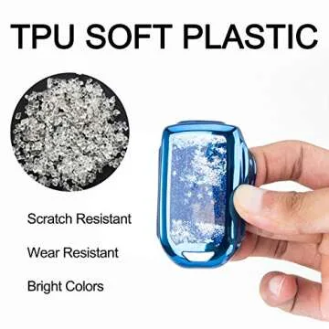 YIJINSHENG TPU Car Key Soft Plating Protection Shell Case Cover for Honda Civic, Accord, CR-V,Pilot Smart Key Keyless Remote FOB Shell Key Chains (Blue)