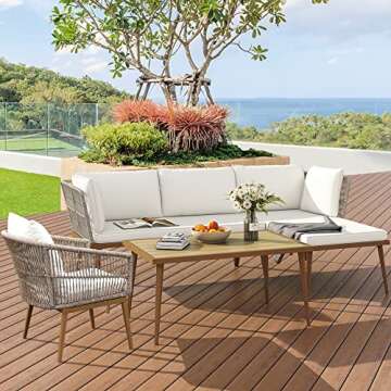 YITAHOME Outdoor Dining Single Sofa Chair - Stylish Wicker Armchair for Comfort