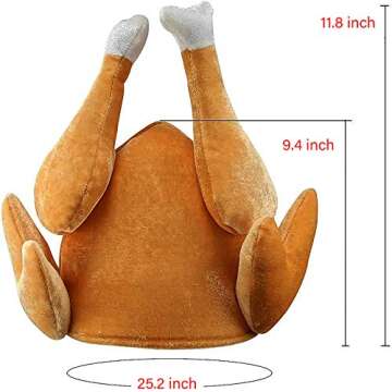 ookizom 4 Pack Thanksgiving Roasted Turkey Hat for Adults Women Men Thanksgiving Gift Funny Family P...