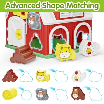iPlay, iLearn Educational Farm Animal Shape Sorter Toy