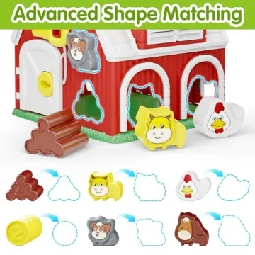 iPlay, iLearn Educational Farm Animal Shape Sorter Toy