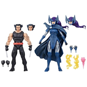 Marvel Legends Series Wolverine and Psylocke, 50th Anniversary Comics Collectible 6-Inch Action Figu...