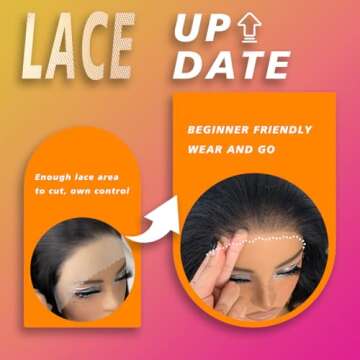 MITIMES 13x6 HD Glueless Synthetic Lace Front Wig