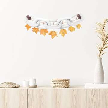 Hand-Carved Decorative Wood Chain Links for Home Decor