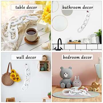 Hand-Carved Decorative Wood Chain Links for Home Decor