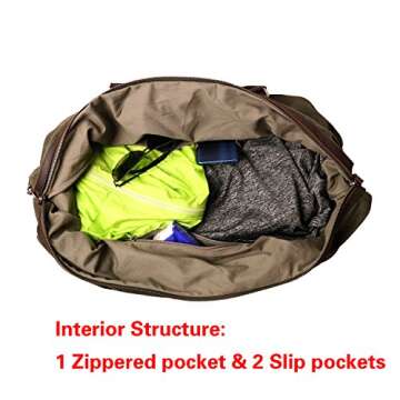 Canvas Duffel Bag TOPWOLFS 22" Travel Duffle Bag Tote Large Holdall Luggage Carry On Weekender Bag Waterproof Waxed Canvas