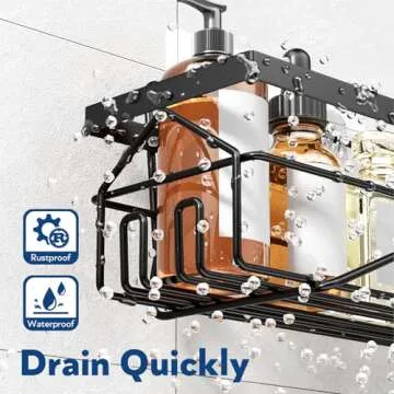 PIMVANS Stainless Steel Shower Caddy Shelf - Matte Black