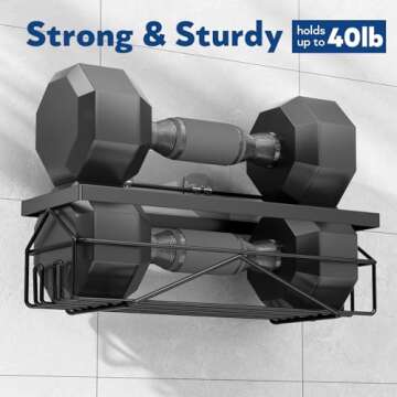 PIMVANS Adhesive Stainless Steel Shower Caddy Shelf Organizer - Renter-Friendly Bathroom Storage (Matte Black 2PCS)