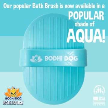 Bodhi Dog Shampoo Brush - Pet Grooming & Bath Supplies for Cats and Dog Bath Brush for Long & Short Hair - Premium Scrubber for Shower, Bathing & Massage - (One Pack, Aqua)