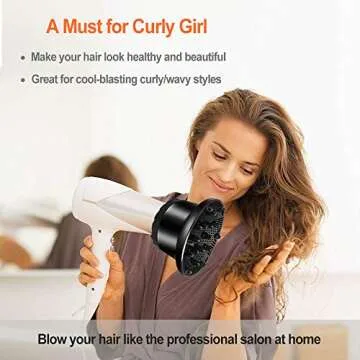 Universal Hair Diffuser, Hair Dryer Diffuser Attachment for Curly and Natural Wavy Hair, Professiona...