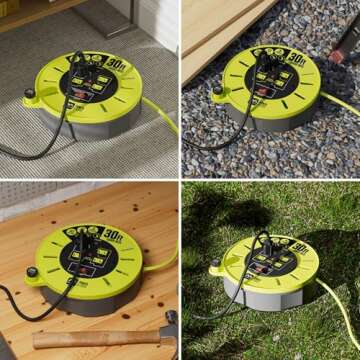Masterplug 30ft Cassette Cord Reel with 4 Outlets