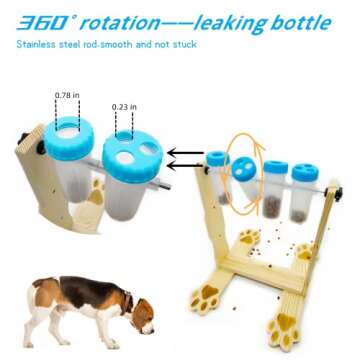 Dog Food Puzzle Feeder Toys, Interactive Dog Treat Toy for IQ Training & Mental Enrichment, Treat Dispensing Slow Feeder, Adjustable Height for Small to Medium Dog